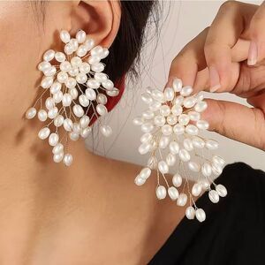 “Bouquet of Pearls” Baroque Freshwater Oblong Pearl Floral Arrangement G…